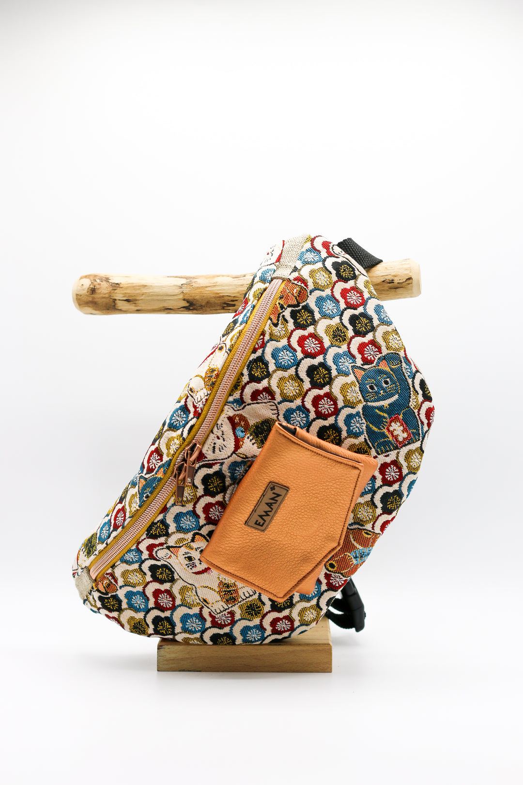 Ensemble Banane Maneki Neko - pochette friandise chien eki simili cuir