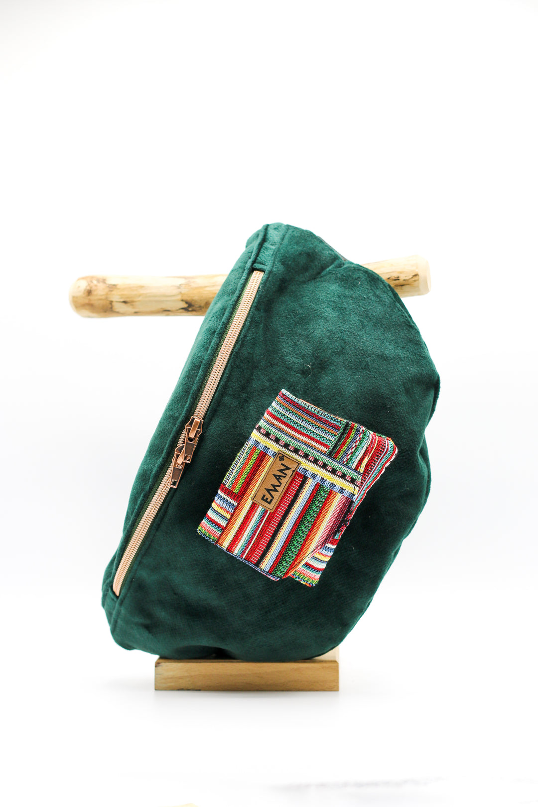 Ensemble Banane velours vert - pochette friandise chien Marra
