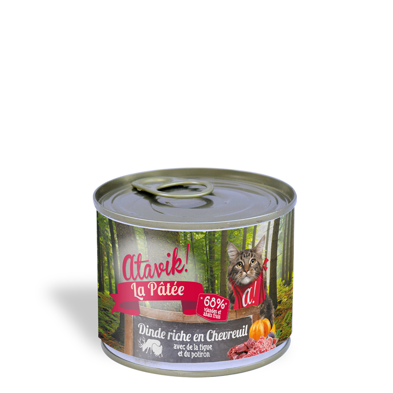 Terrine pour chats Dinde Chevreuil figue potiron - Atavik