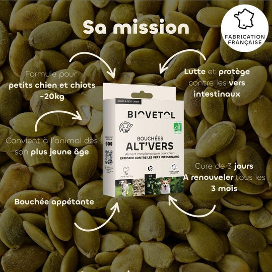Bouchées ALT'VERS vermifuge petit chien - Biovetol