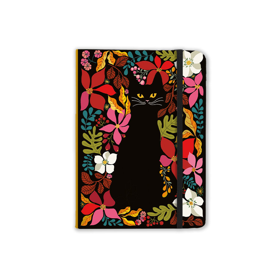 Calepin élastique A6 Chat noir - Cartes d'Art