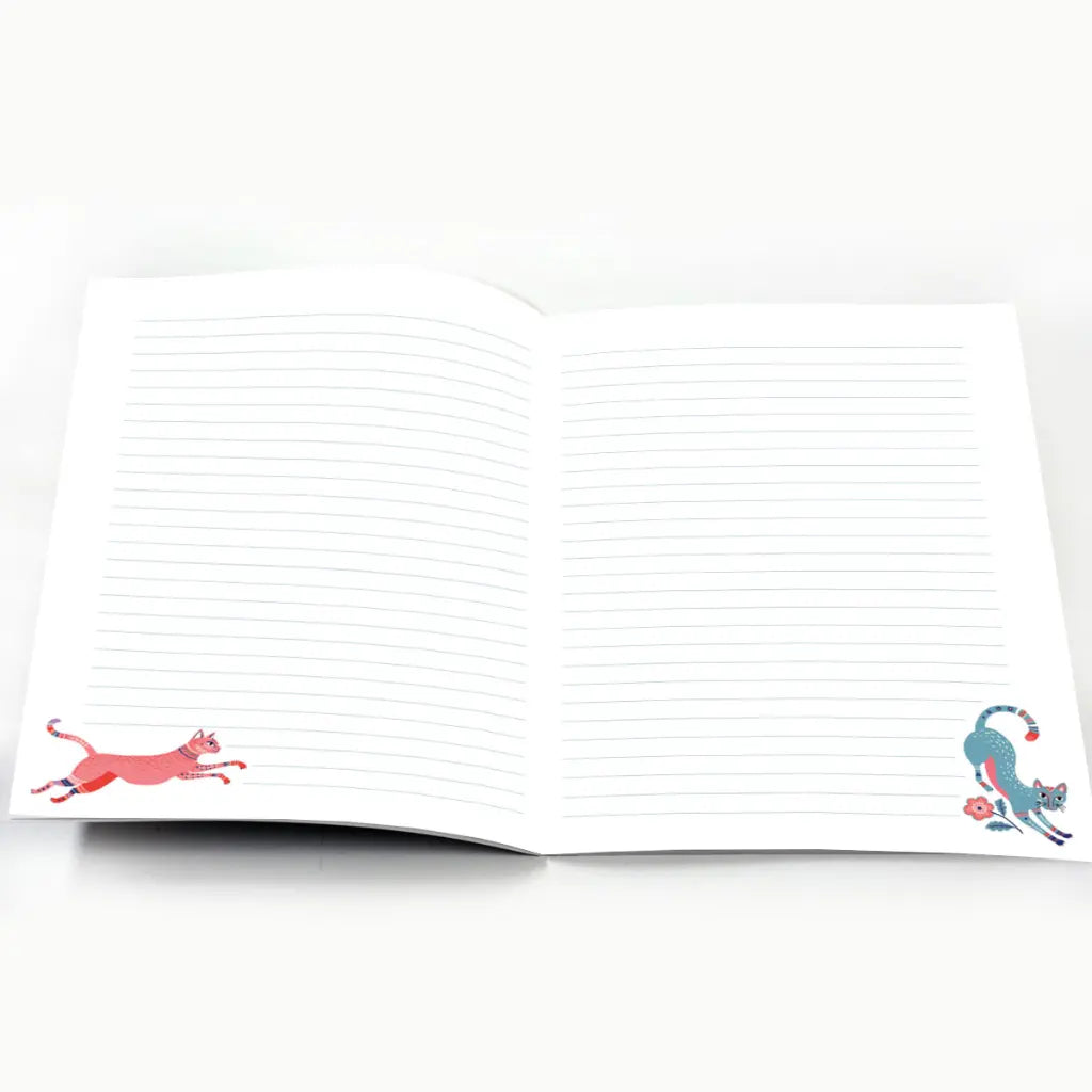 Cahier A5 Chats Folk - Cartes d'Art