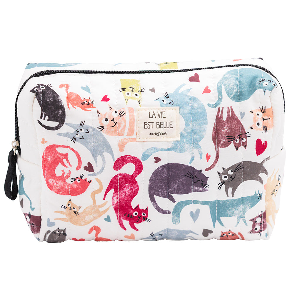 Grande trousse matelassée Cool Cats - Cartes d'Art