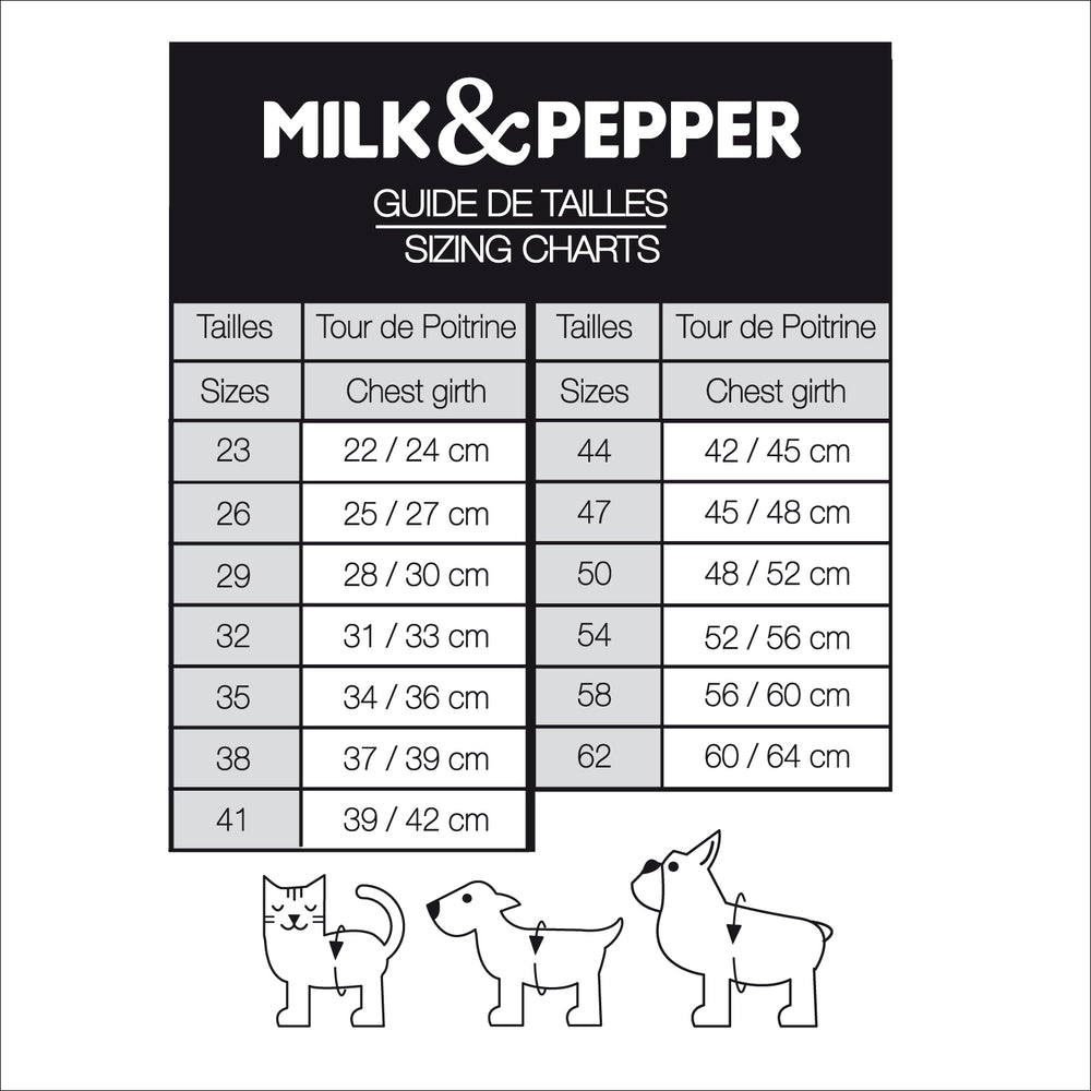 Harnais chiens - EMMY - automne hiver Milk and Pepper