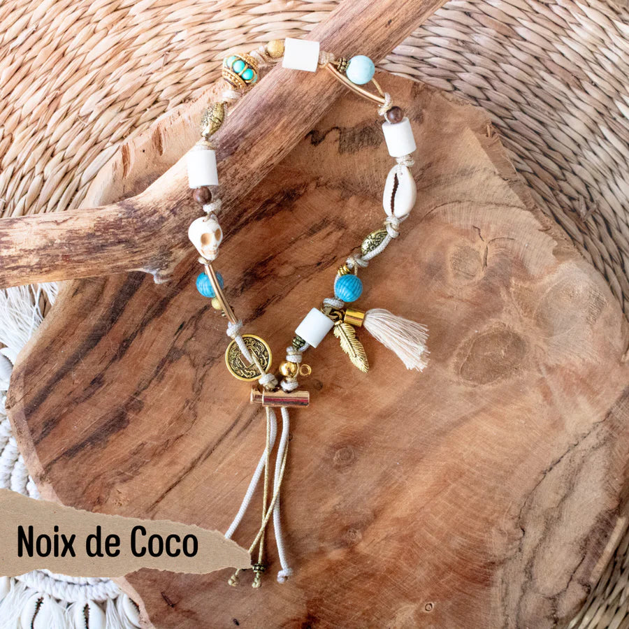 Collier chien porte médaille bijou et perles EM - Frimousse Dog