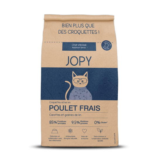 Croquettes chat sans gluten riche en poulet frais - JOPY