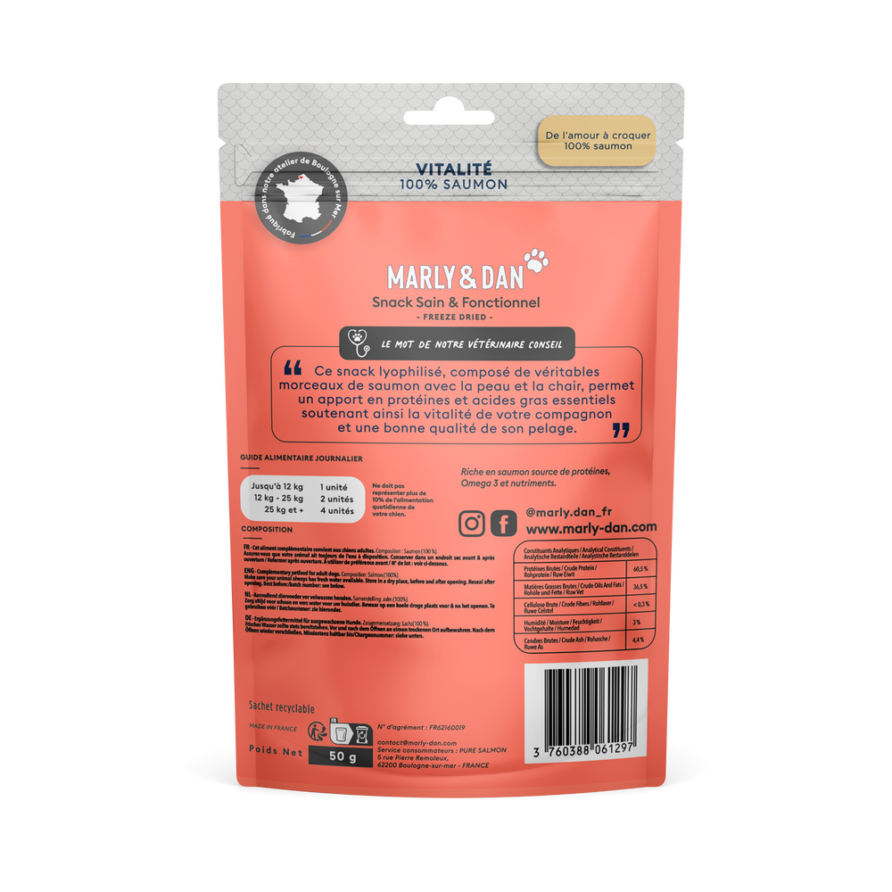 Freeze dried vitalité chien saumon