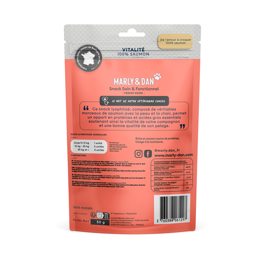 Freeze dried vitalité chien saumon