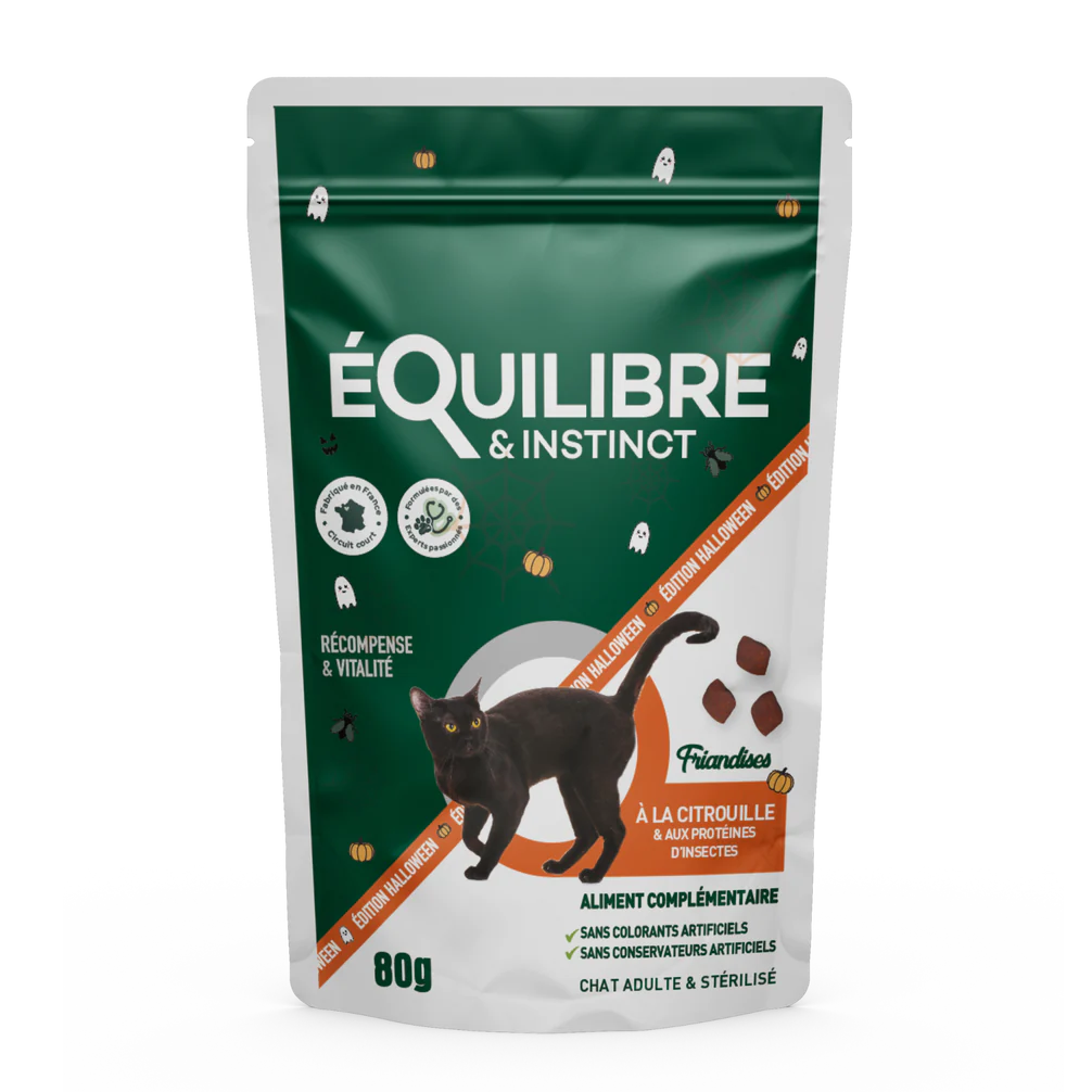 friandises pour chat édition halloween insectes et citrouille