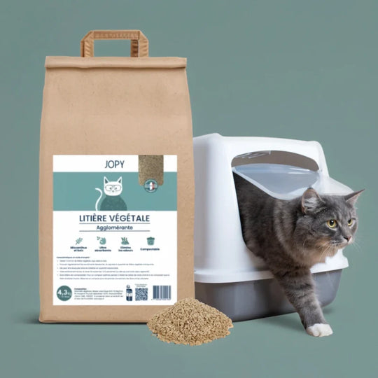 Litière végétale agglomérante miscanthus pour chat 10 litres
