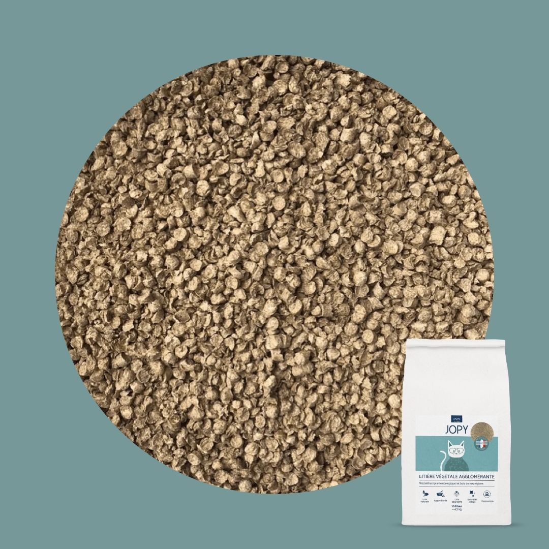 Litière végétale agglomérante miscanthus pour chat 10 litres