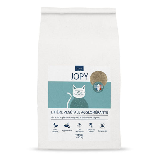 Litière végétale agglomérante miscanthus pour chat 10 litres