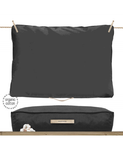 matelas pour chiens à mémoire de forme coton bio oeko tex gris anthracite
