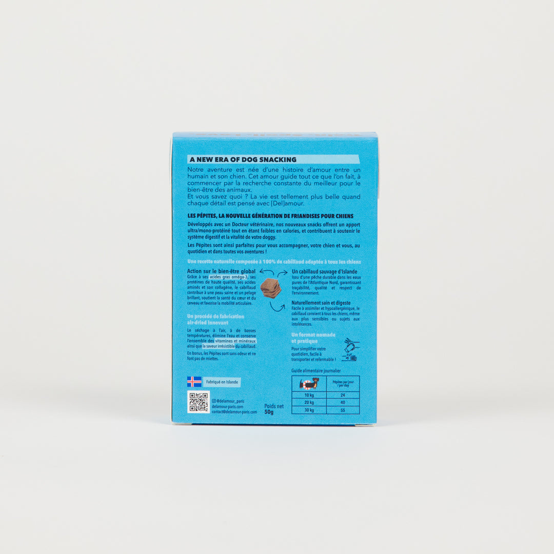 Friandises chien les Pépites - Recette Cabillaud - Delamour