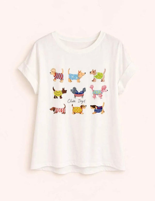 T-shirt dogmom manches courtes - Taille unique - Chilli Dogs