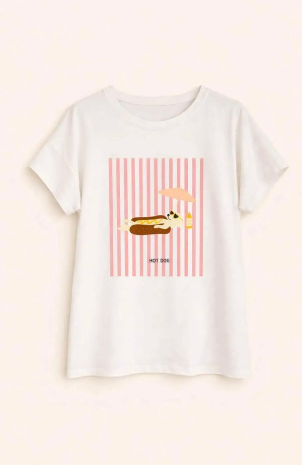 T-shirt dogmom manches courtes - Taille unique - Hot Sausage Dog