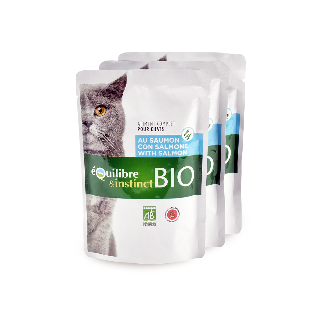 Emincés Bio au Saumon 🐟 pour chats - 100 gr - Equilibre & instinct