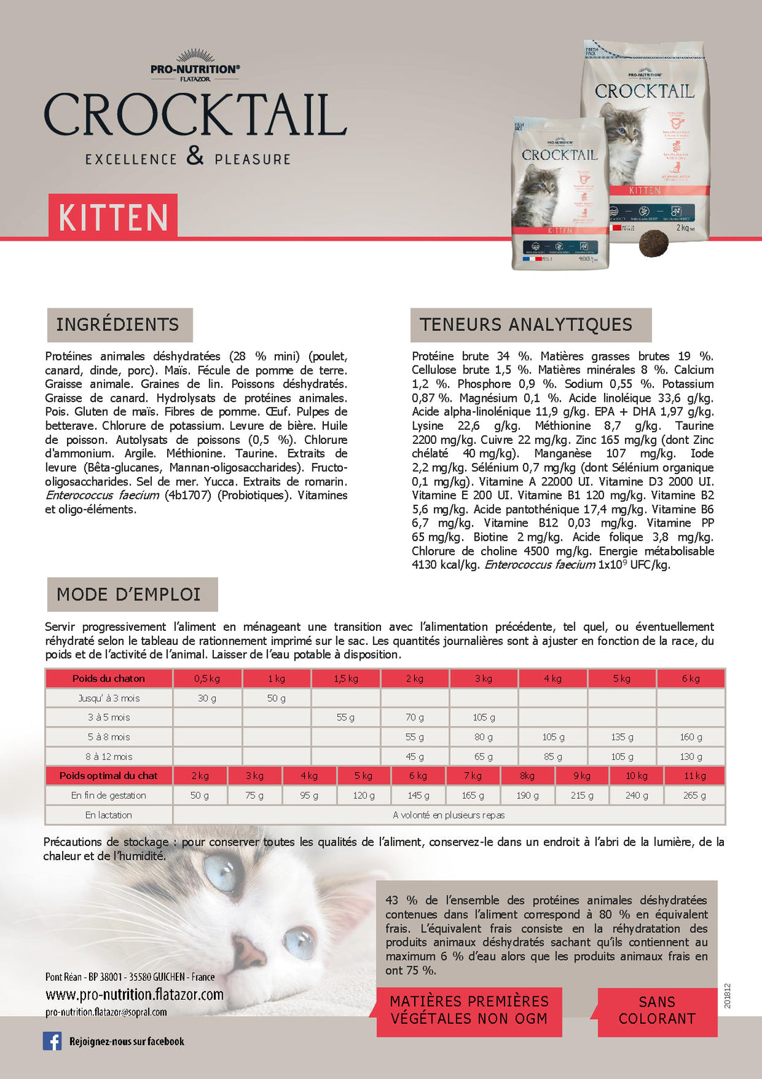 Croquettes kitten pour chats - Crocktail Prestige