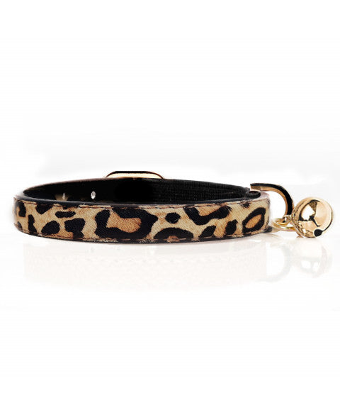 collier en cuir pour chats style léopard